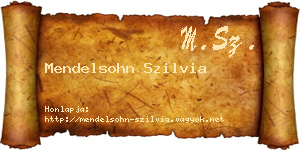 Mendelsohn Szilvia névjegykártya